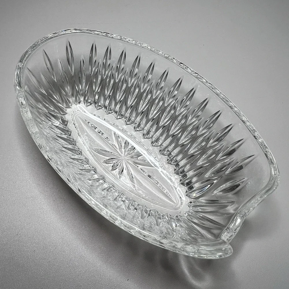 Princess House Vintage Crystal Spoon‎ Fork Silverware Holder Royal Highlights